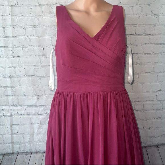 azazie Dark Purple / Pink long polyester formal dress size L - Picture 2 of 15